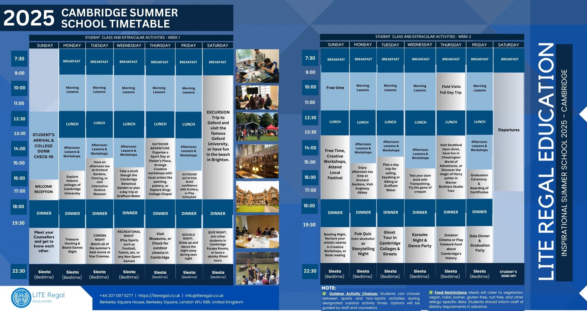 2025 Cambridge Timetable